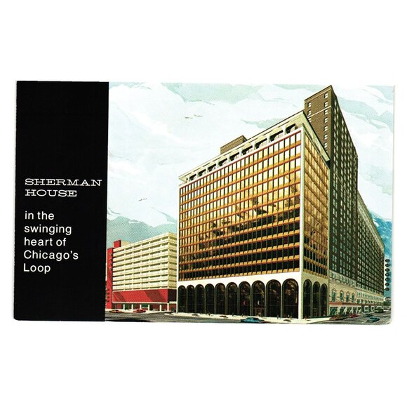 Sherman House Postcard Vintage Chicago Collectible Unused Mid Century Convention - Picture 1 of 2